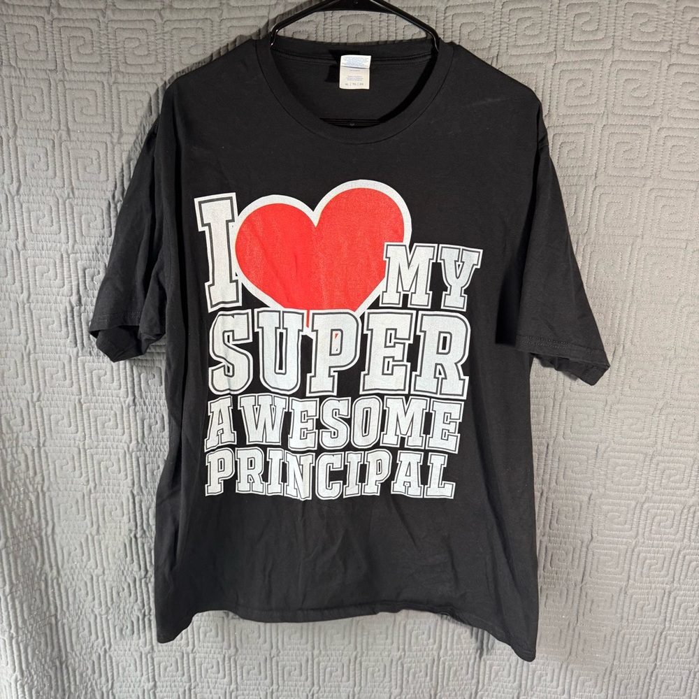 Port And Company T-Shirt Men’s XL Black I Love My Super Awesome Principal